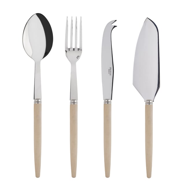Set Les Essentiels - ensemble de 4 couverts de service, Jonc Couleur bois clair <span itemprop=