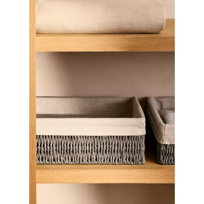 Grand panier en papier rectangulaire - MANGO HOME