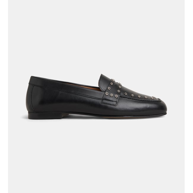 Mocassins carla cuir noir <span itemprop=