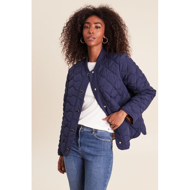 Doudoune doublée bleu marine <span itemprop=