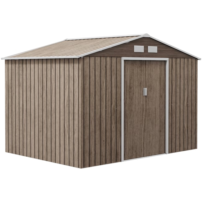 Abri de jardin Acier galvanisé Marron marron <span itemprop=