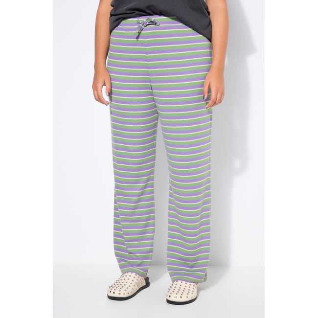 Pantalon en jersey à rayures violet <span itemprop=