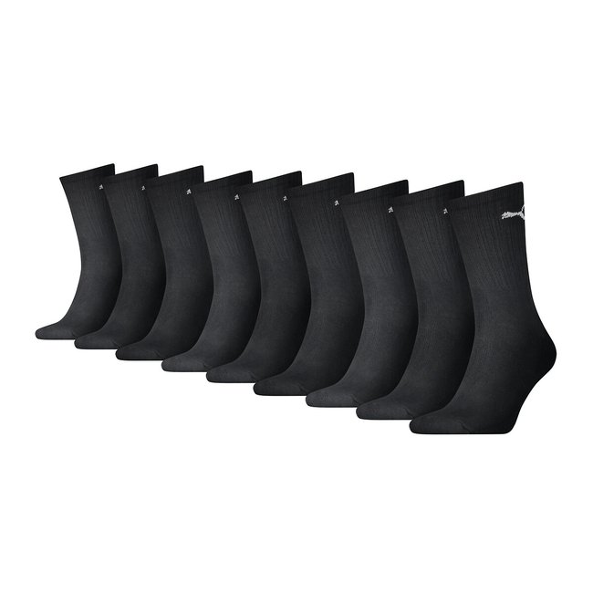 Lote de 9 pares de meias altas preto <span itemprop=