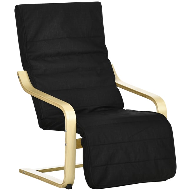 Accent Chair Bois Noir Couleur noir et bois naturel <span itemprop=