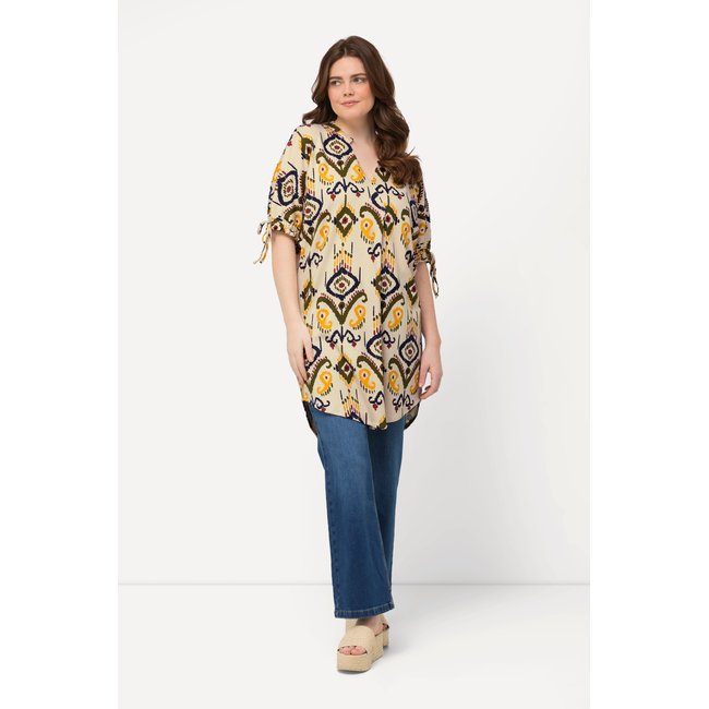 Tunique en jersey avec encolure blanc perle <span itemprop=