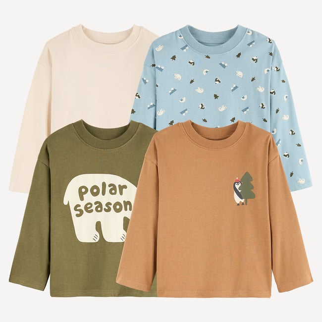 Pack of 4 Long Sleeve T-Shirts multi-coloured LA REDOUTE COLLECTIONS
