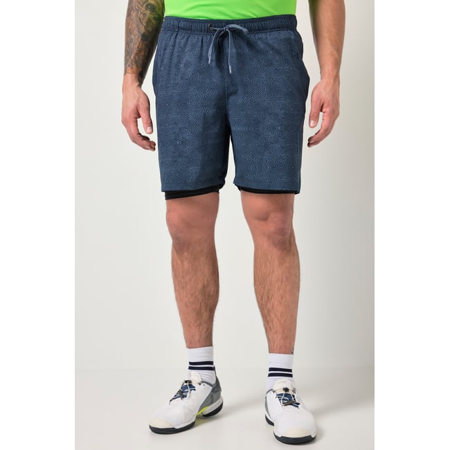 Bermuda 2-en-1 avec short intégré gris bleu <span itemprop=
