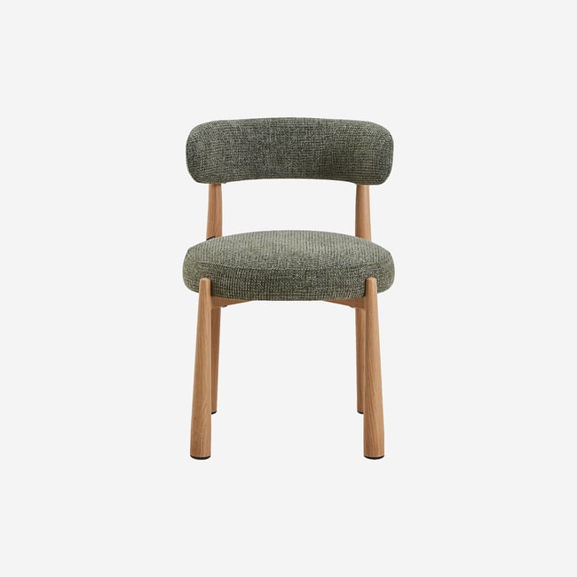 Lot de 2 chaises en tissu et métal finition chêne BRYNE - HABITAT