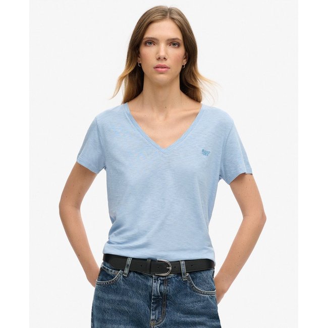 T-shirt uni col V - SUPERDRY