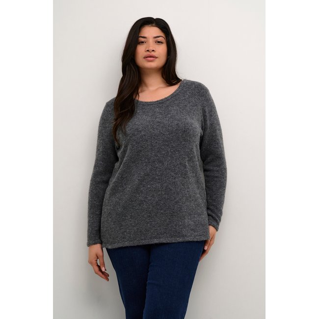 Knitted pullover regular fit gris dark grey melange <span itemprop=