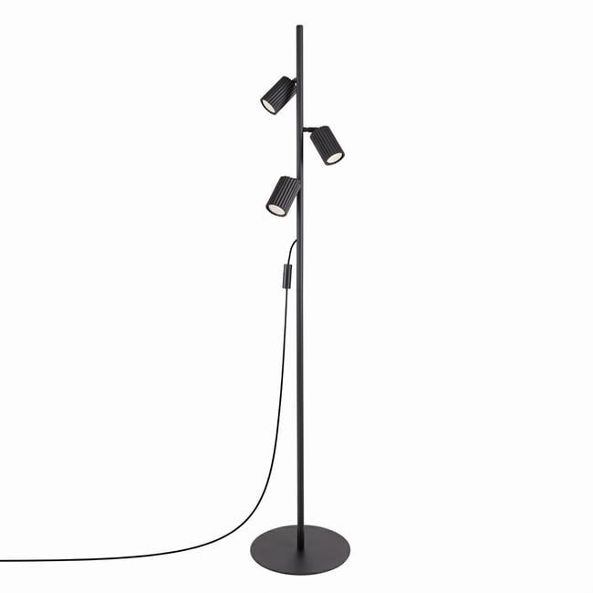 Lampadaire Aluminium Noir GU10 3 KARBON Couleur noir <span itemprop=