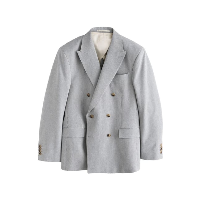 Veste de costume ajustée/croisée seersucker signature - NEXT