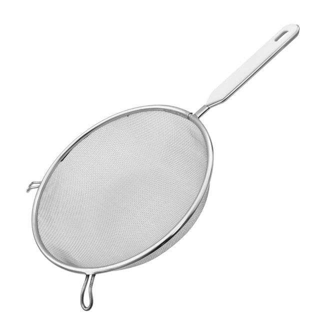 Passoire tamis avec manche en inox diamètre 20 cm BASIC gris <span itemprop=