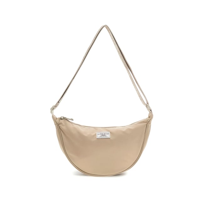 Sac Bandoulière En Nylon beige <span itemprop=