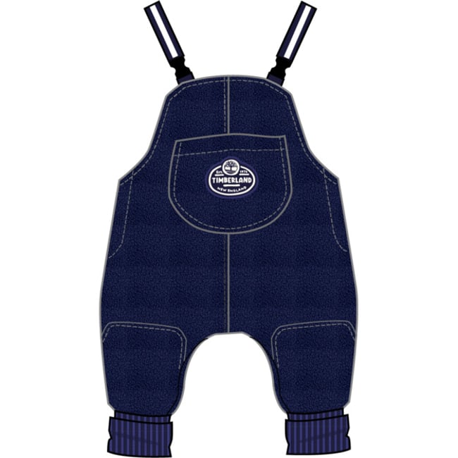Salopette double face rayée indigo blue <span itemprop=