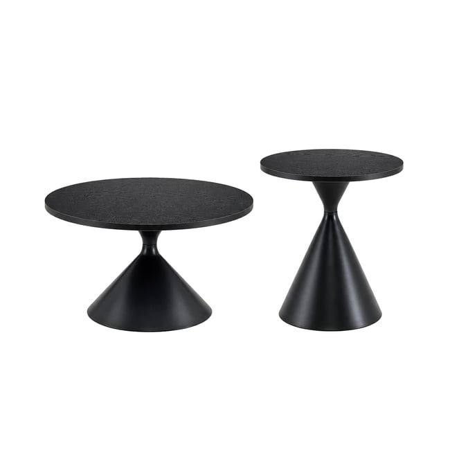 Lot de 2 tables basses gigognes Imitation bois style design, CLIFTCTA - MEUBLES COSY
