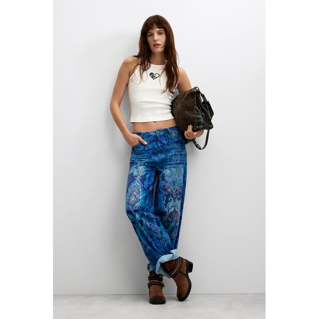 Jean large coupe wide leg bleu clair <span itemprop=