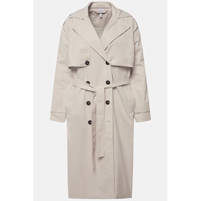 Trench-coat oversized avec col à revers et blanc pierre <span itemprop=