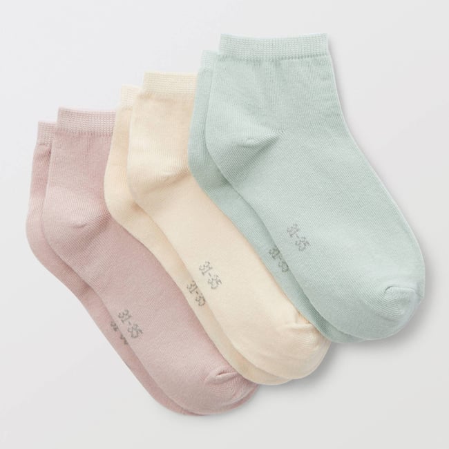 Lot de 3 paires de soquettes unies contenant du coton BIO GOTS sauge <span itemprop=