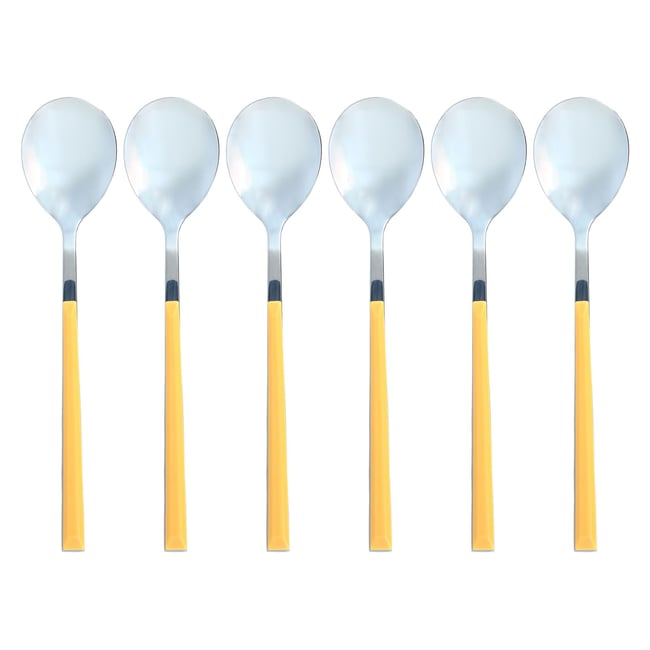 Lot de 6 cuillères de table en acier inoxydable, COLORAMA - NOVASTYL