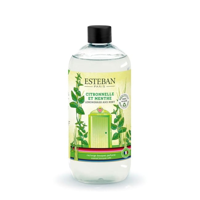Parfum d'intérieur - Recharge pour bouquet Citronnelle et menthe 500 ml Couleur transparent <span itemprop=