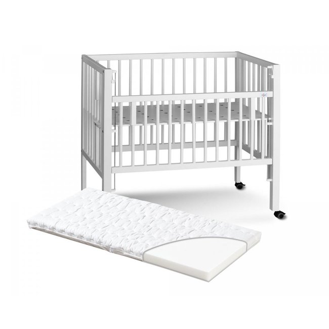 Lit Maxi Boxspring blanc avec matelas 90 x 50 - TISSI