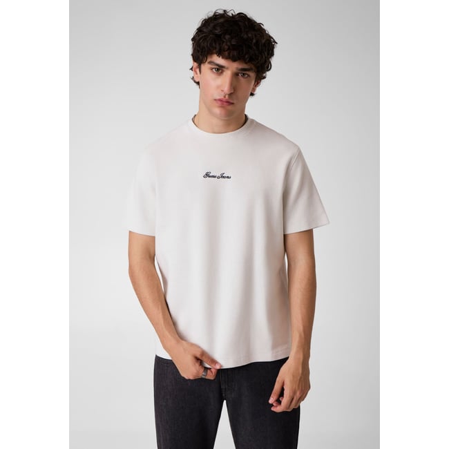 T-Shirt Avec Logo Brodé blanc <span itemprop=