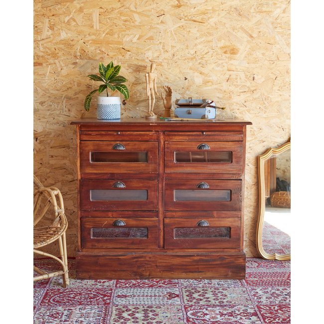 Commode en bois Garance N°634 - Bon état Couleur bois foncé <span itemprop=