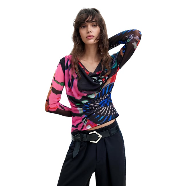 T-shirt en maille imprimée M. C. Lacroix multicolore <span itemprop=