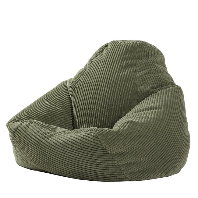 Pouf de salon, velours côtelé, GRANA Couleur vert khaki <span itemprop=