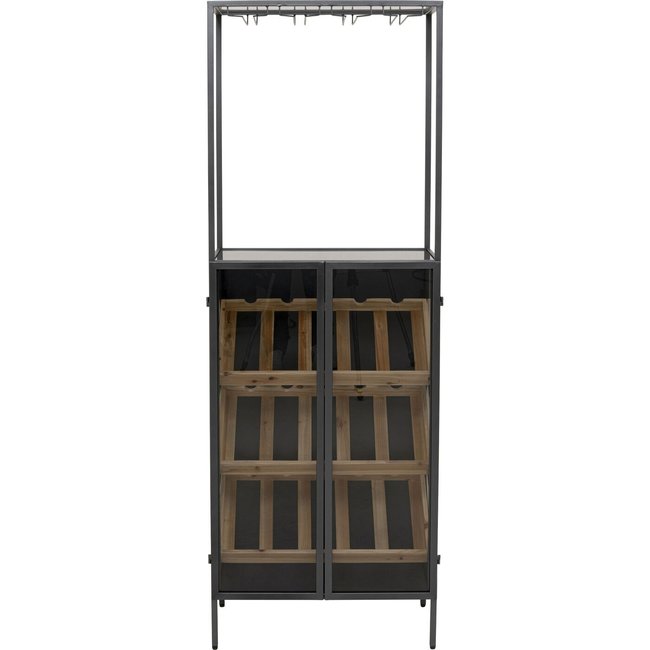 Porte-bouteilles en acier et verre 170x60, PORTO - KARE DESIGN