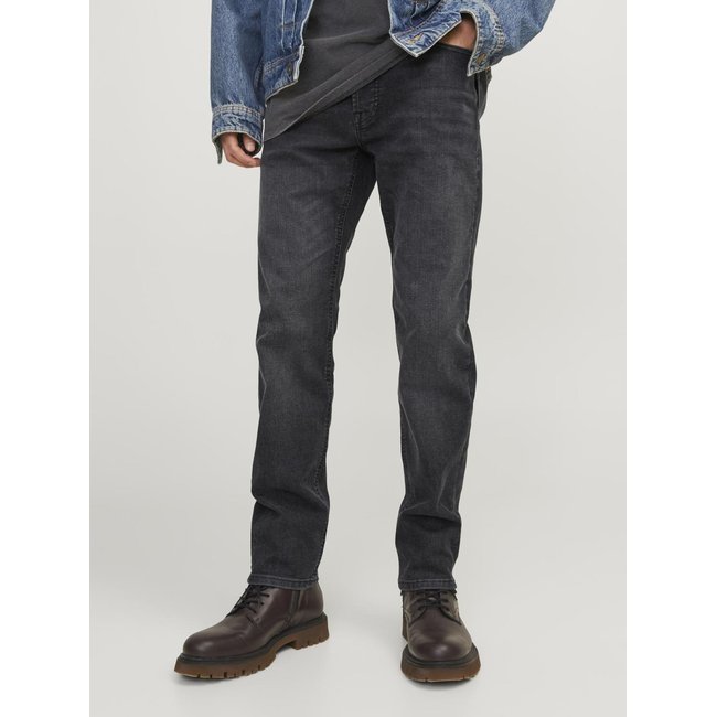Jean coupe tapered JACK & JONES black denim <span itemprop=