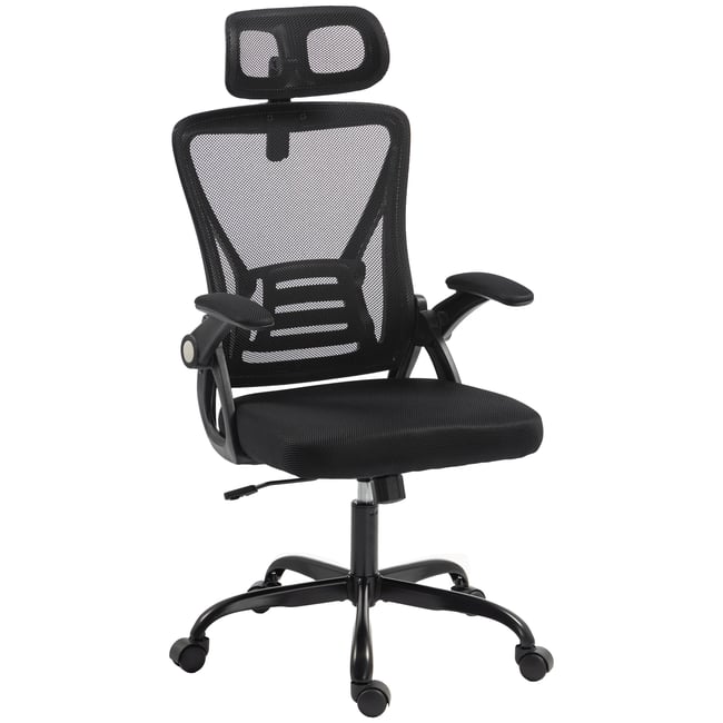 Chaise de bureau Maille (100 % polyester) Couleur noir <span itemprop=