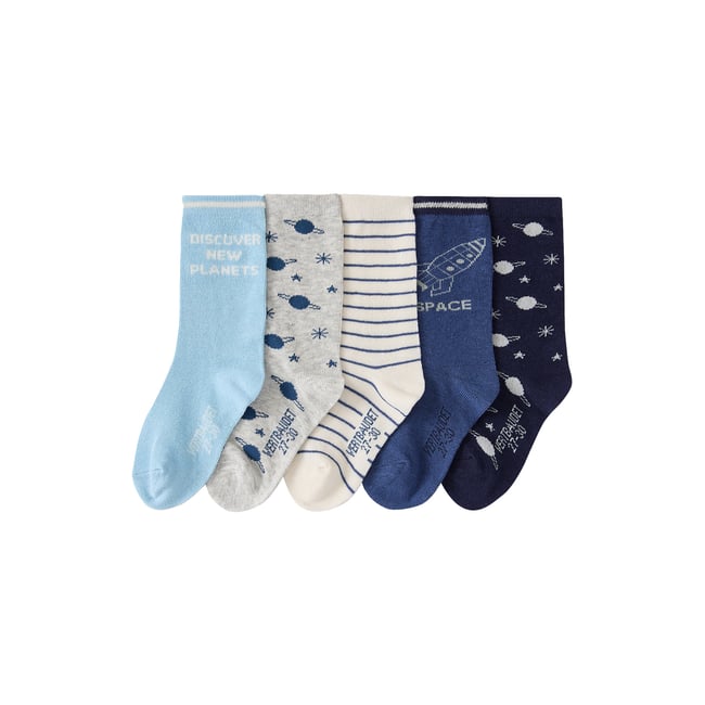 Lot de 5 chaussettes bleu <span itemprop=