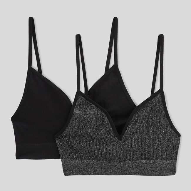 Lot de 2 brassières sans coutures avec fils métallisés - MONOPRIX