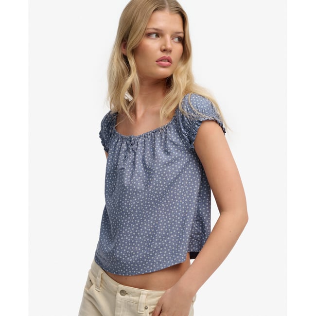 Top tissé à manches courtes et demi-boutonnage - SUPERDRY