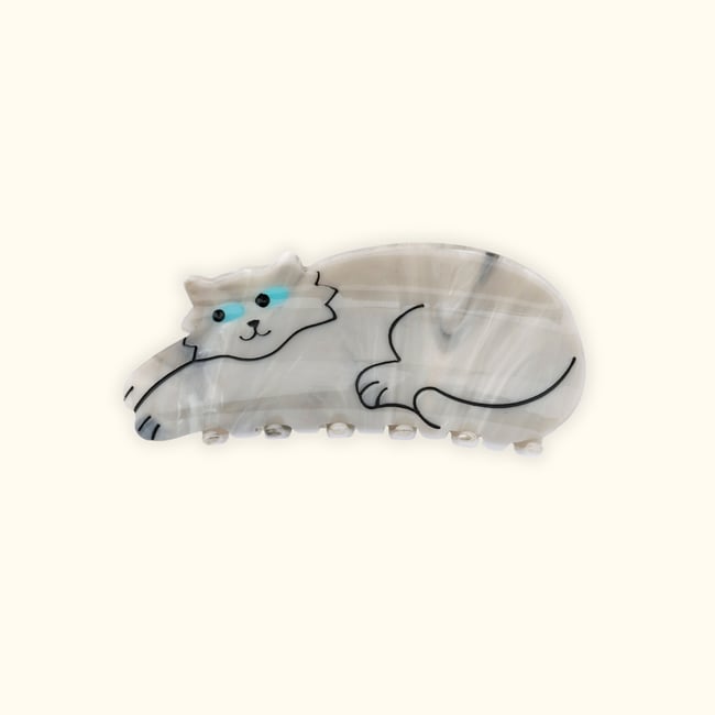 Pince à cheveux CHAT GRIS gris <span itemprop=