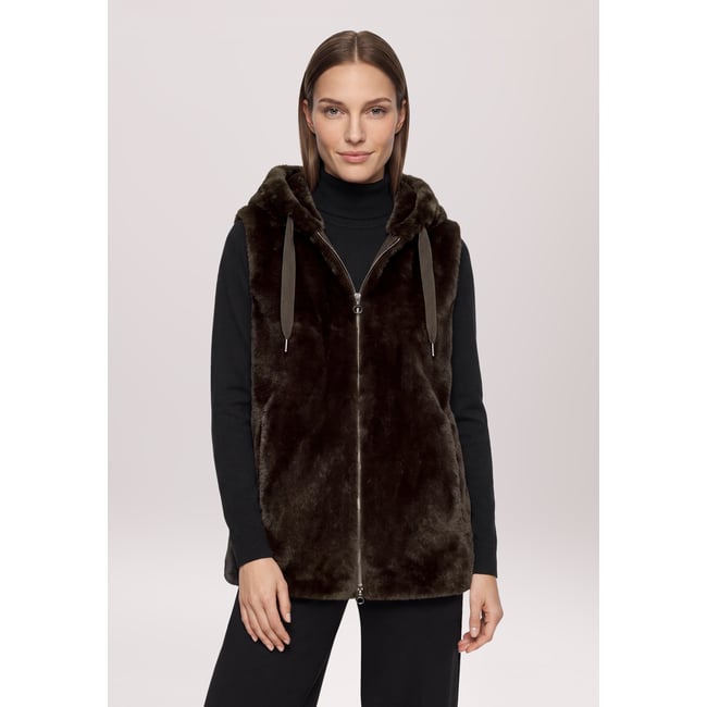 Veste sans manches en peluche à capuche - BETTY BARCLAY