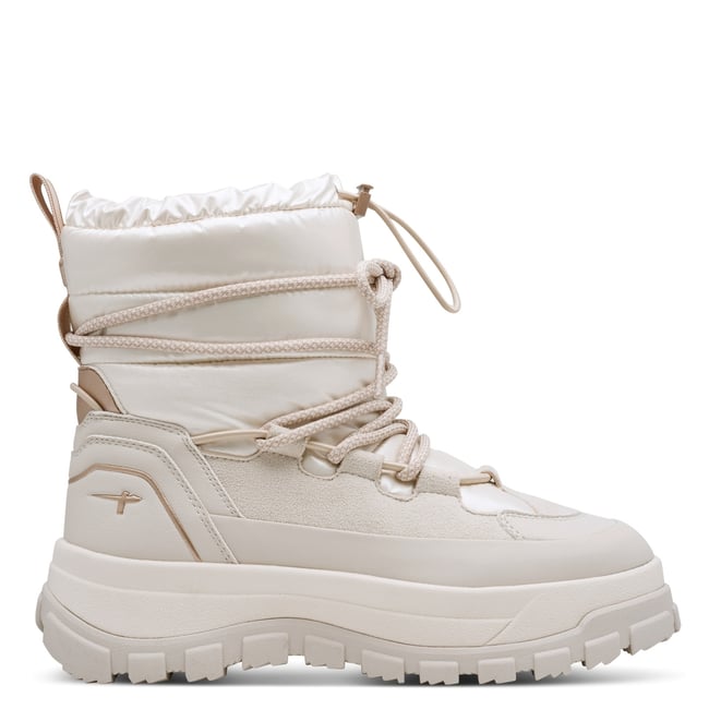 Bottine fourée beige ivoire <span itemprop=