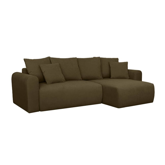 Canapé d'angle convertible réversible 3 places tissu chenille avec coffre ALMO - SWEEEK