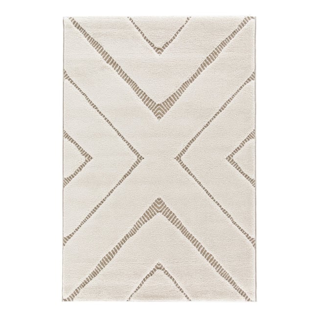 Tapis design avec effet relief ROMY Couleur beige sable <span itemprop=