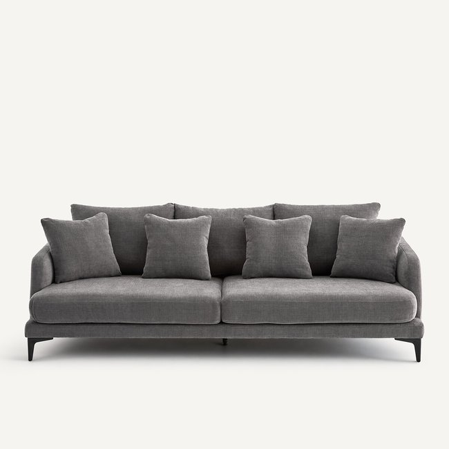 Canapé 3 ou 4 places en polyester coton, MODERNISTE, design Emmanuel Gallina Couleur gris stone <span itemprop=