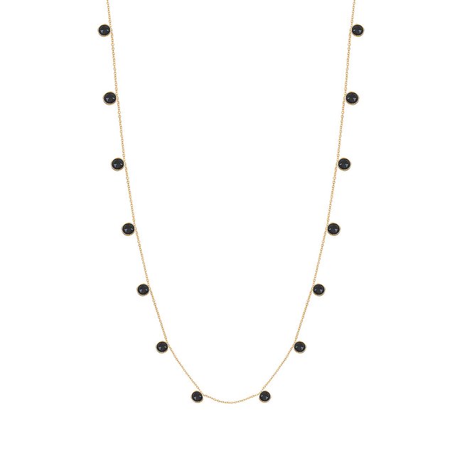 Collier sautoir moorea onyx noir <span itemprop=