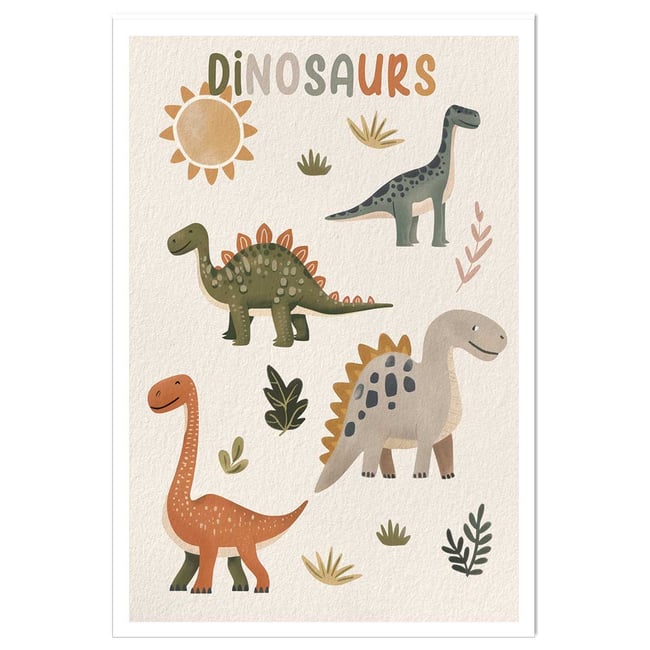 Affiche enfant les grands dinos - HEXOA