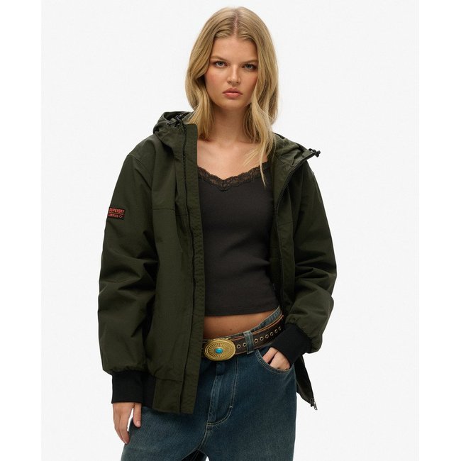 Bomber oversize à capuche en nylon Surplus vert olive surplus goods <span itemprop=