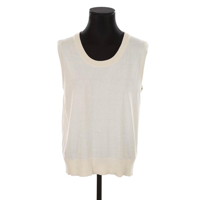 Top sans manche en soie - Très Bon État blanc <span itemprop=