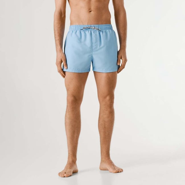 Short De Bain Logo Circulaire bleu oxford <span itemprop=