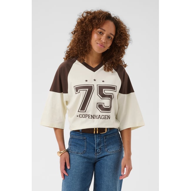 T-shirt beige marron turtledove/coffee bean <span itemprop=
