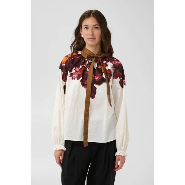 Blouse à manches longues blanc gardenia with pink/brown <span itemprop=