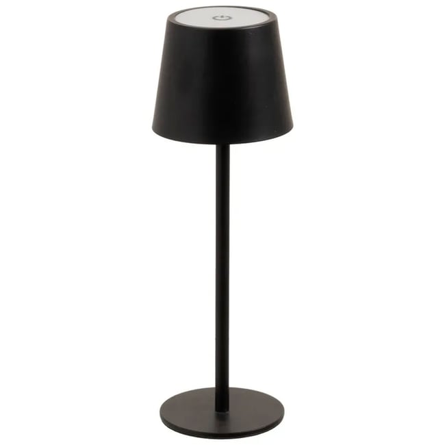 Lampe à poser en métal noir LED sans fil 9x9x27cm Couleur noir <span itemprop=